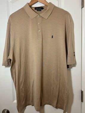 Polo Ralph Lauren Tan Stripe Short-Sleeve Polo Golf